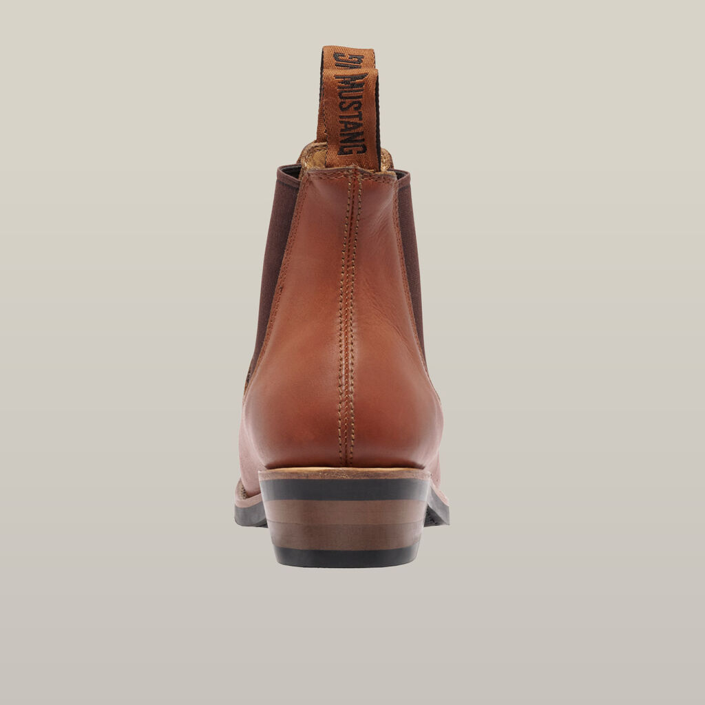 Women's Mustang Signature Pull-up Leather Boot - Tan