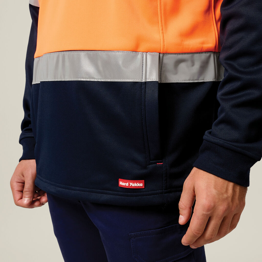 Hi-Vis 2 Tone 1/4 Zip Brushed Taped Fleece Jumper
