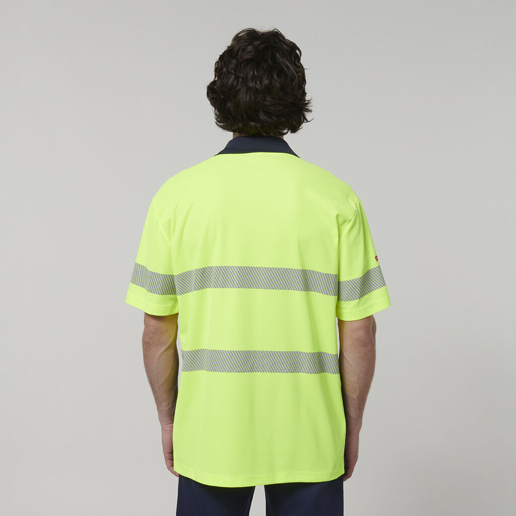 Mens Short Sleeve Hi Vis Taped Polo 