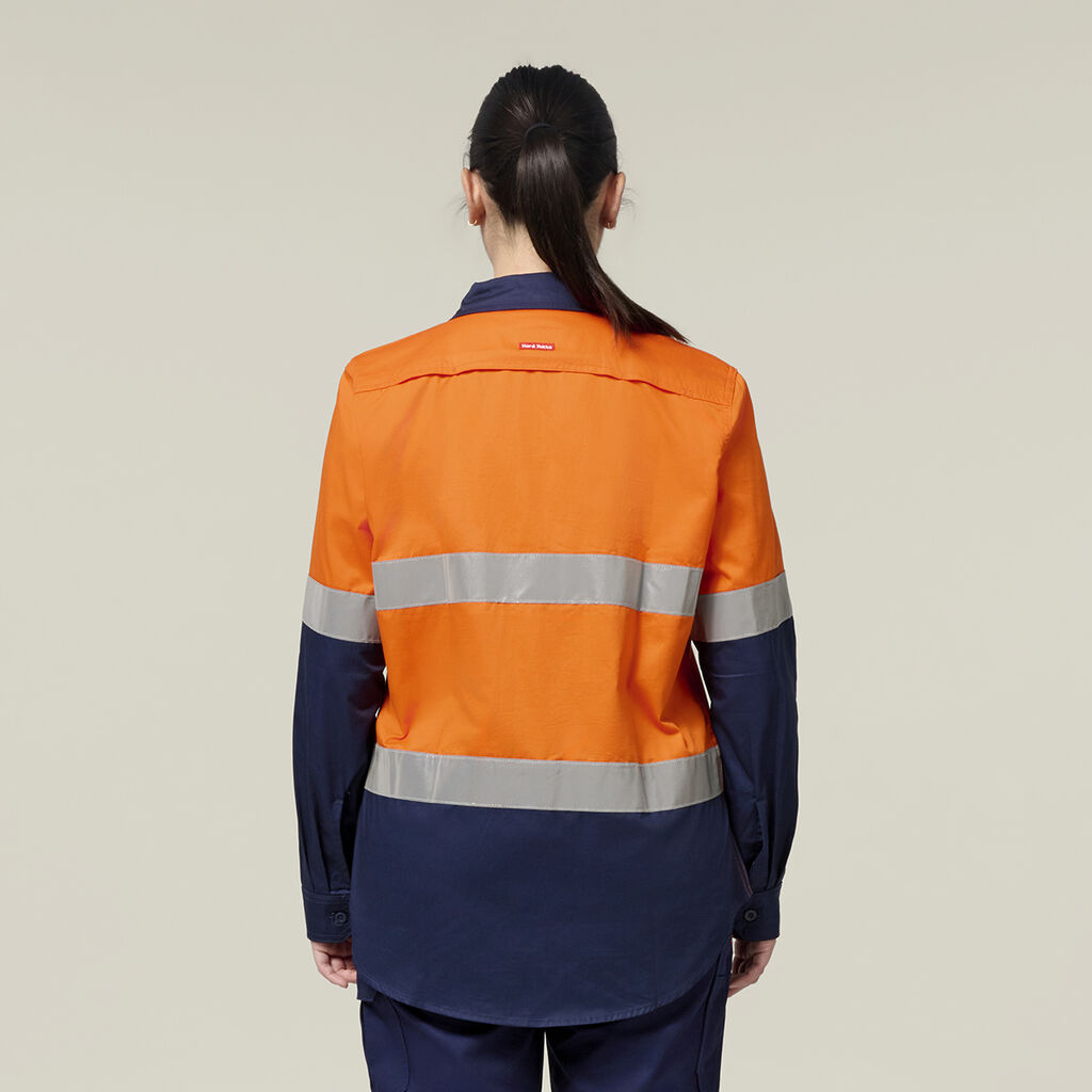 Women's Hi-Vis Lightweight 2 Tone Taped Long Sleeve Shirt