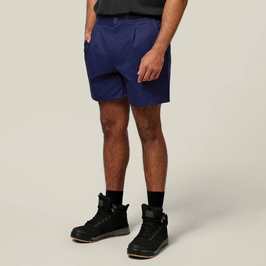 Relaxed Fit Cotton Drill Short With Side Tabs