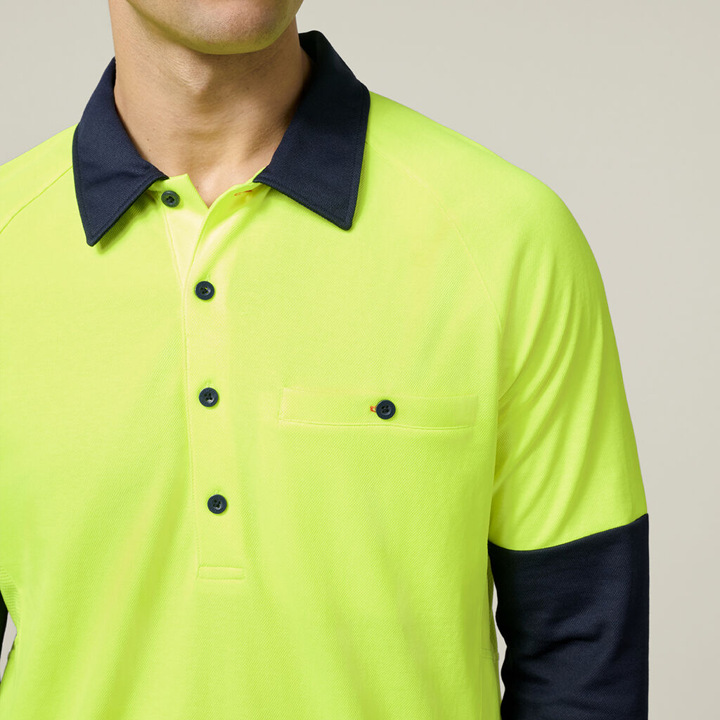 Core Hi-Vis 2 Tone Vented Long Sleeve Polo