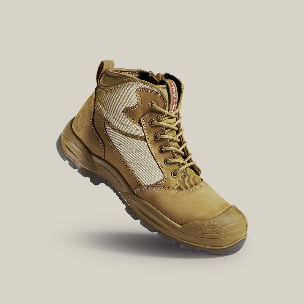 Nite Vision Hi Vis Lace Up Steel Toe Safety Boot - Wheat