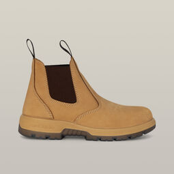 OUTBACK PULL ON STEEL TOE PR SAFETY BOOT - WHEAT