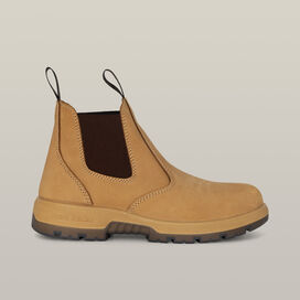 OUTBACK PULL ON STEEL TOE PR SAFETY BOOT - WHEAT