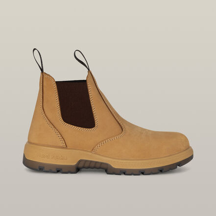OUTBACK PULL ON STEEL TOE PR SAFETY BOOT - WHEAT