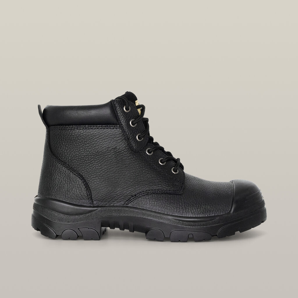 Gravel Lace Up Steel Toe Safety Boot - Black