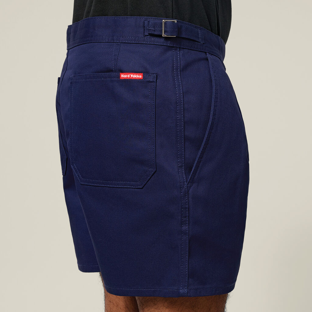 Relaxed Fit Cotton Drill Short With Side Tabs