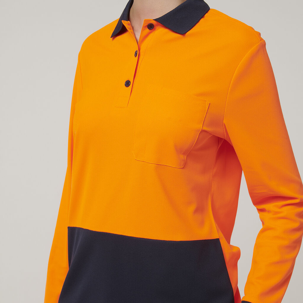 Womens Long Sleeve Hi Vis Polo 