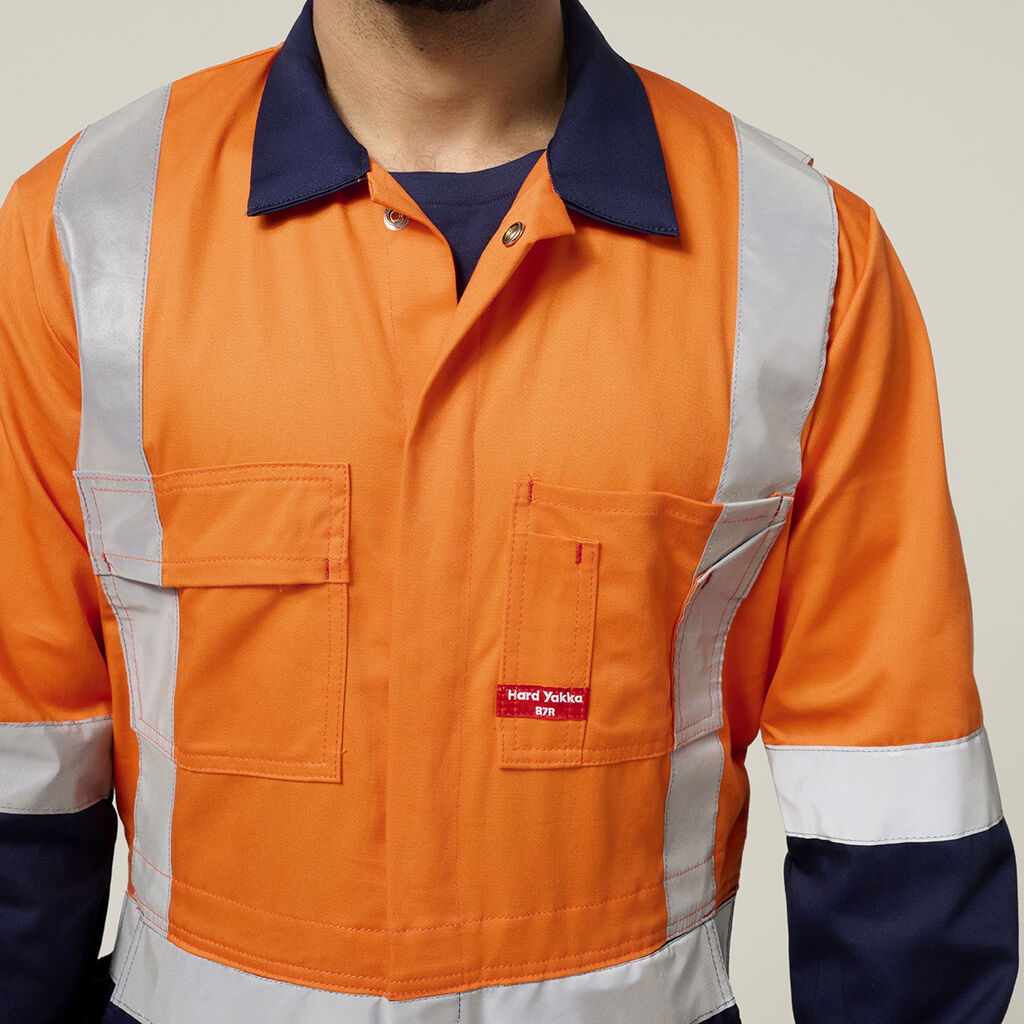 Hi-Vis 2Tone Taped Cotton Drill Coverall