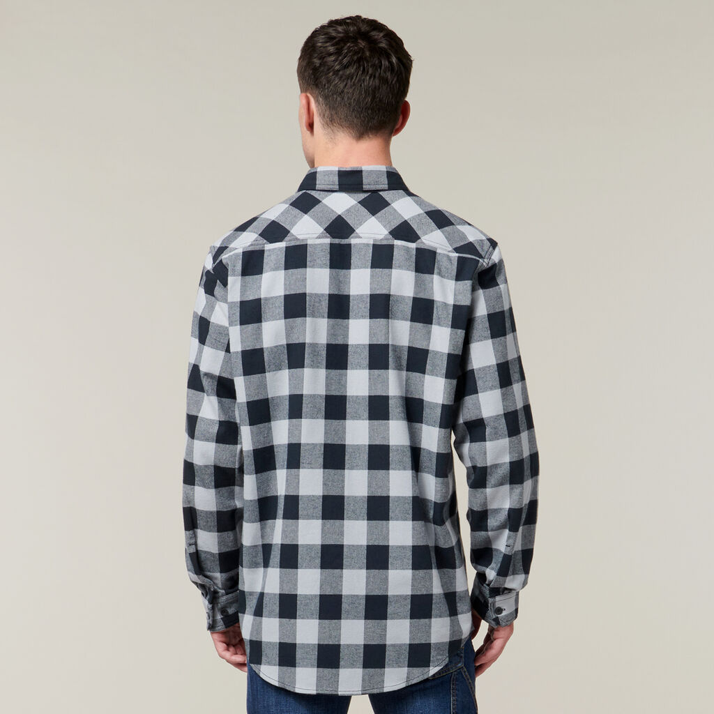 Long Sleeve Check Flannel Cotton Work Shirt