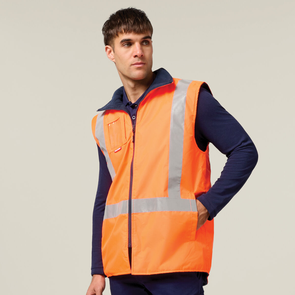 Hi-Vis Taped All Weather Fleece Vest | Hard Yakka Australia