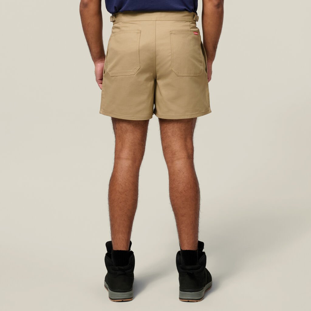 Relaxed Fit Cotton Drill Short With Side Tabs