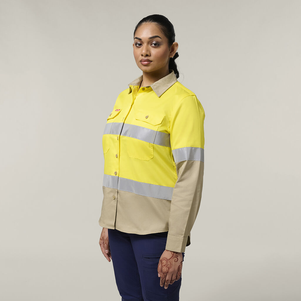 Women's Hi-Vis Lightweight 2 Tone Taped Long Sleeve Shirt