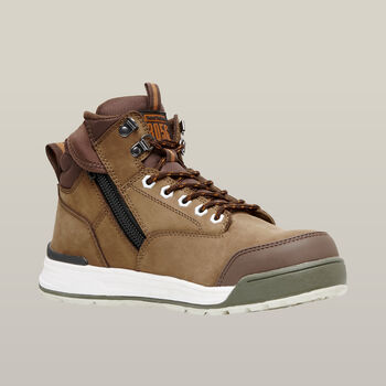 3056 Lace Up & Side Zip Steel Toe Safety Boot - Oak