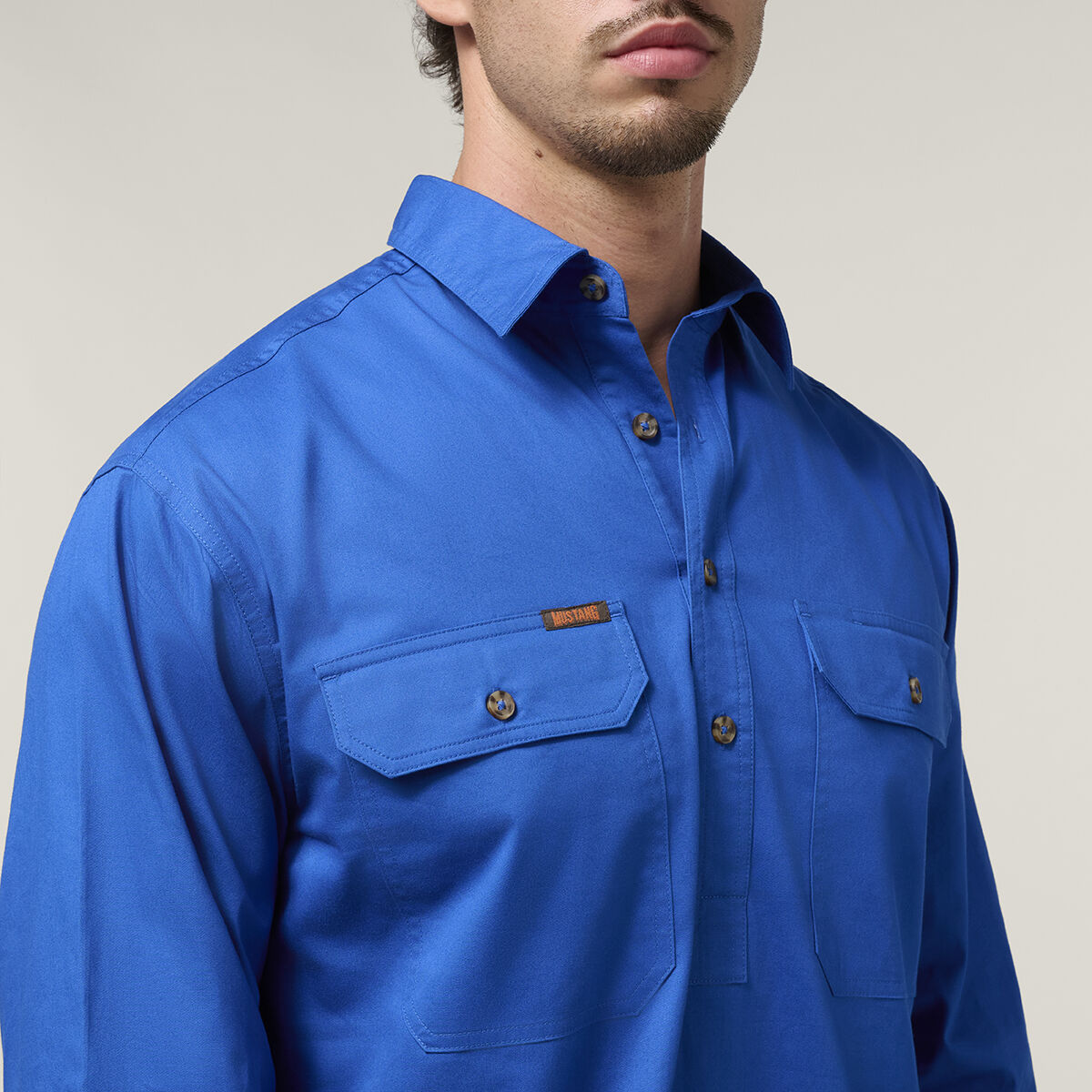 quit your job Tシャツ Mustang Closed Front Workshirt | Hard Yakka Australia