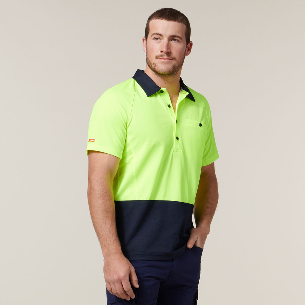 KOOLGEAR HI-VIS 2 TONE VENTED SHORT SLEEVE POLO
