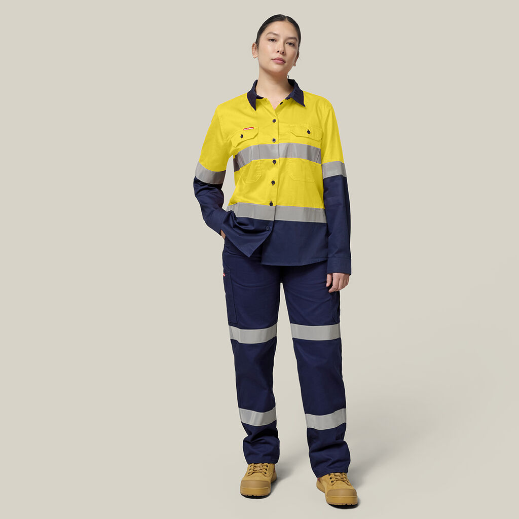 Women's Hi-Vis Lightweight 2 Tone Taped Long Sleeve Shirt