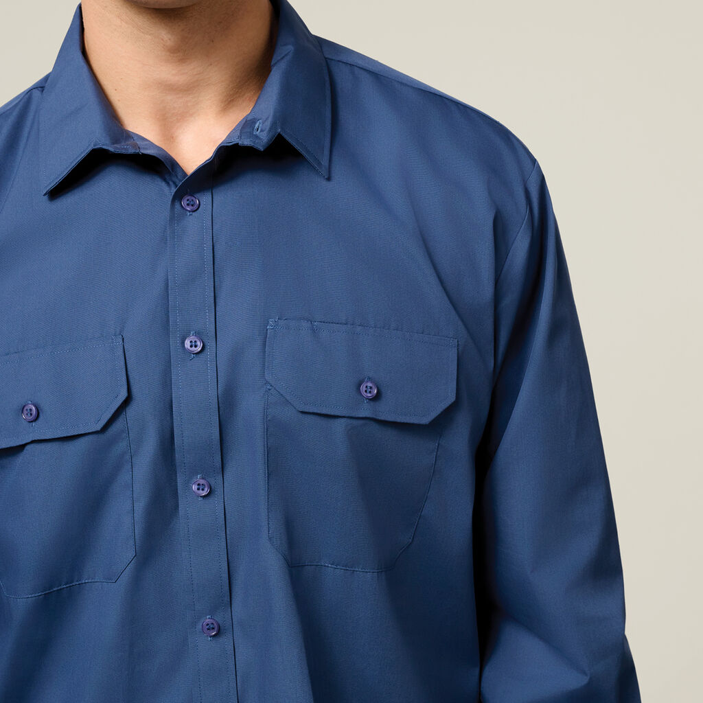 Long Sleeve Permanent Press Crease Free Poly Cotton Shirt