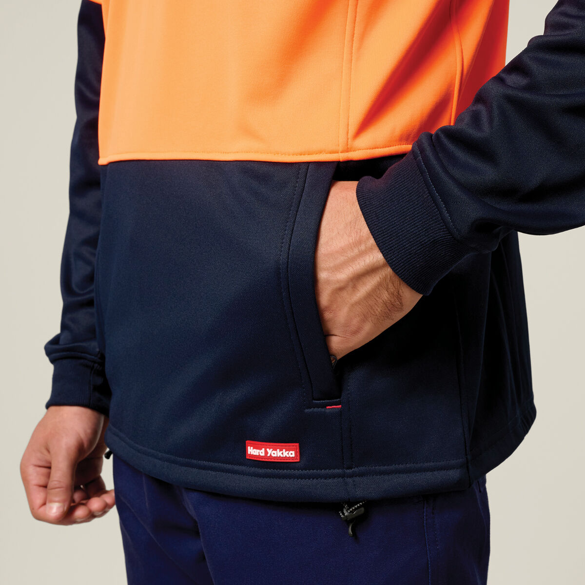 Buy Hi Vis 2Tone 1/4 Zip Brushed Fleece Jumper | Hard Yakka