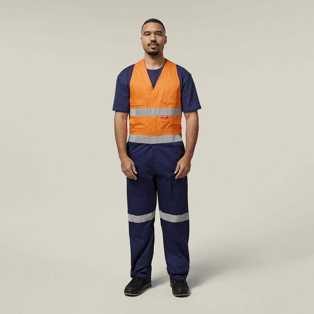 Hi-Vis 2Tone Action Back Cotton Taped Overall
