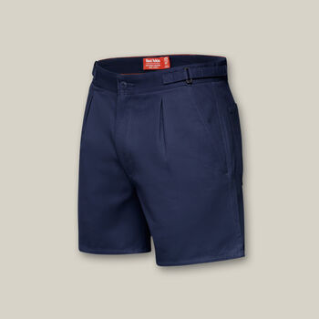 Relaxed Fit Cotton Drill Short With Side Tabs