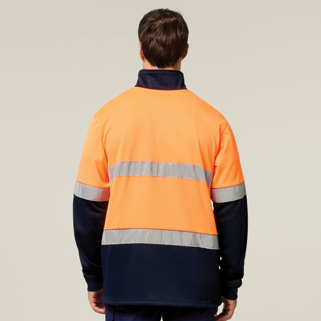 Hi-Vis 2 Tone 1/4 Zip Brushed Taped Fleece Jumper