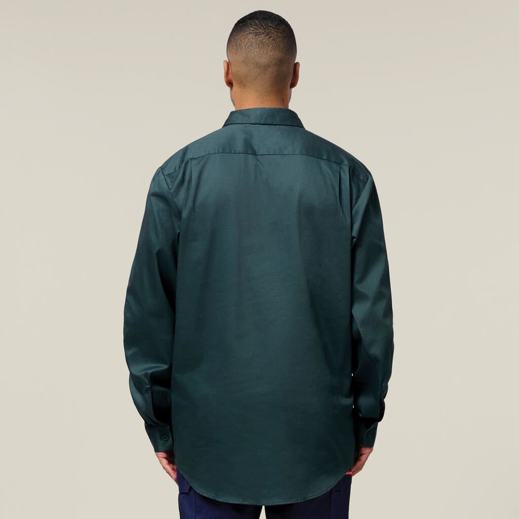 Long Sleeve Closed Front Cotton Drill Work Shirt