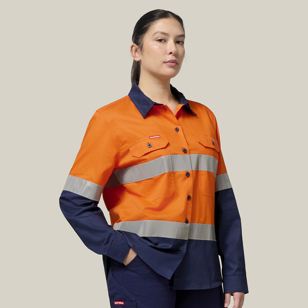 Women's Hi-Vis Lightweight 2 Tone Taped Long Sleeve Shirt