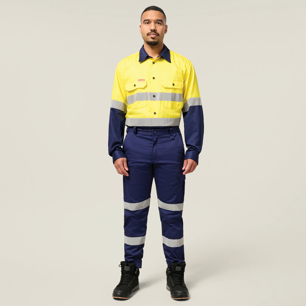 Core Hi-Vis Long Sleeve Heavyweight Closed Front Taped Shirt