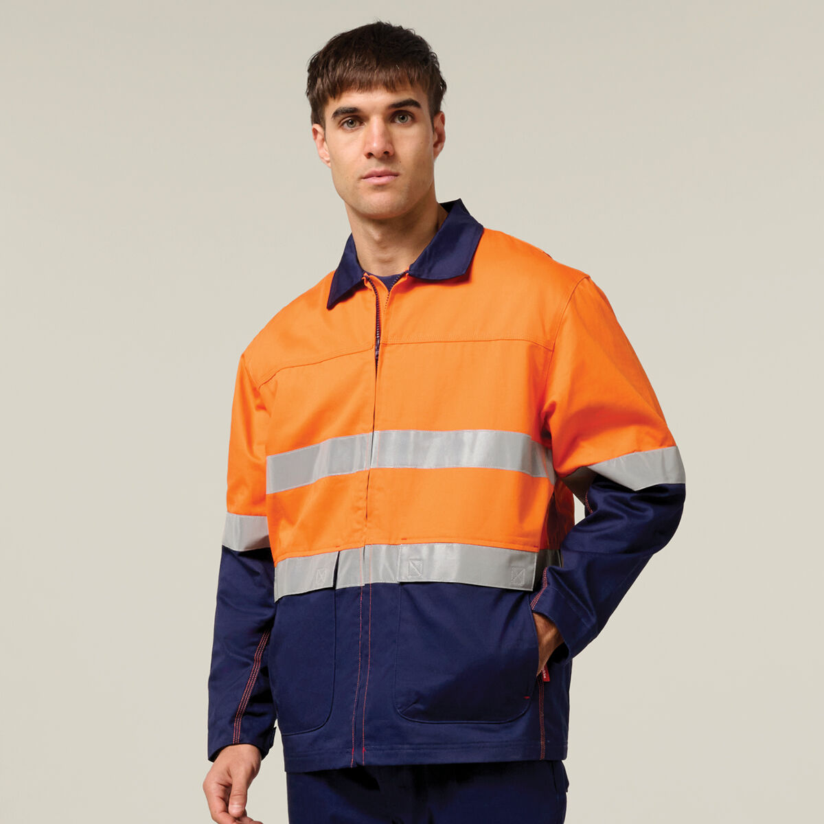 Core Hi Vis 2 Tone Cotton Drill Taped Jacket