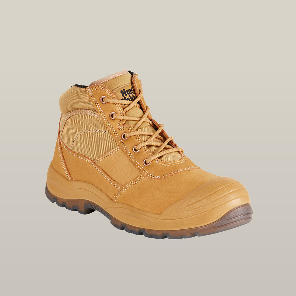 Utility Zip Sided Steel Toe Safety Boot - Wheat