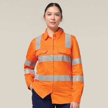 Women's Foundations Biomotion Hi-vis Taped Long Sleeve Cross Back