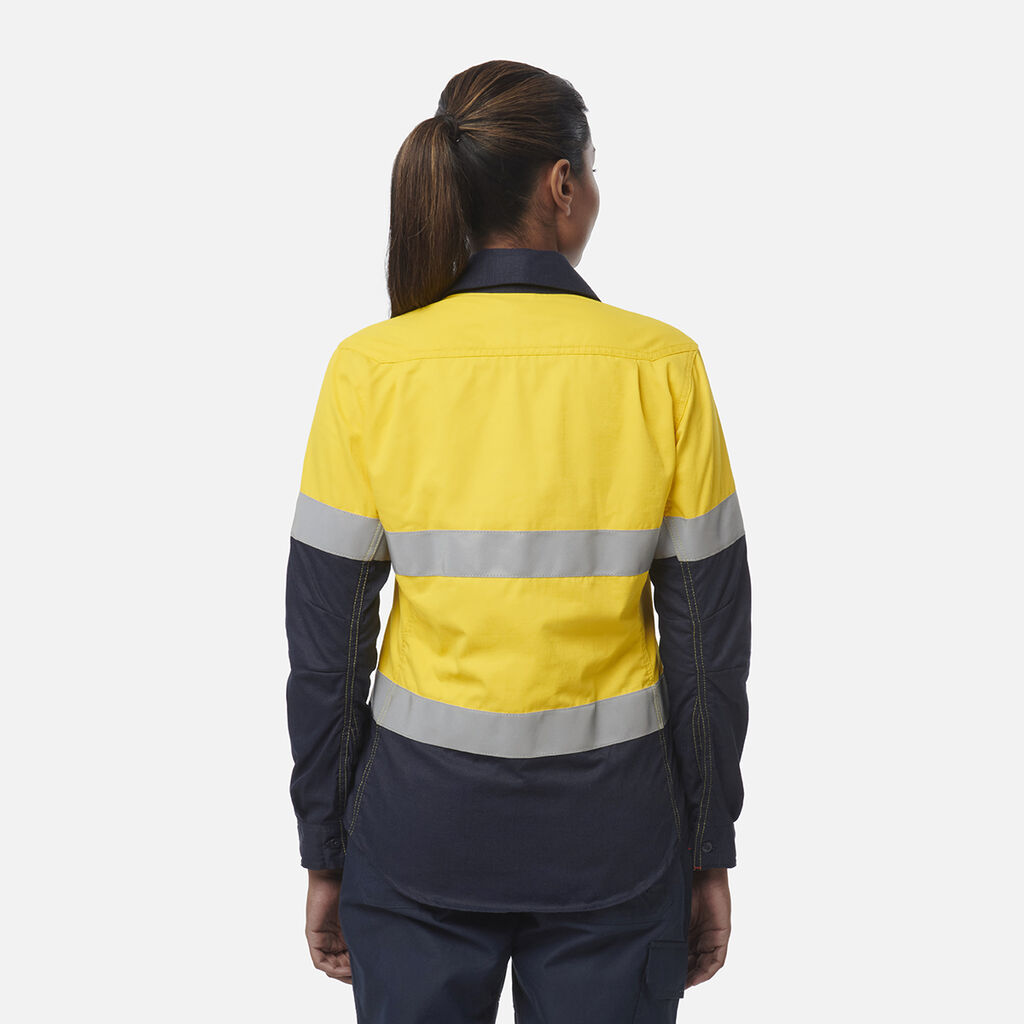 Women's ShieldTec FR Hi Vis 2Tone Open Front Taped Shirt PPE2