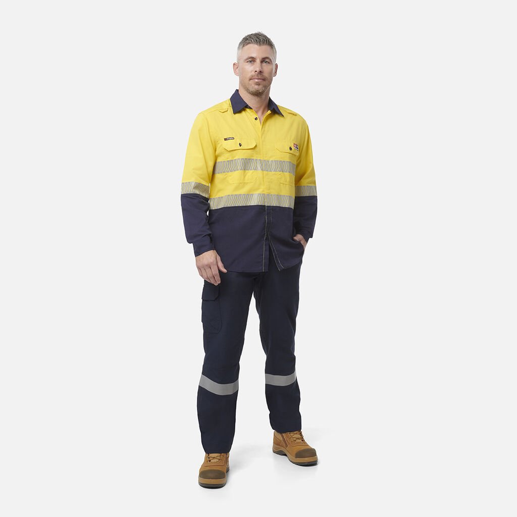 ShieldTec LENZING™ FR Hi Vis 2Tone Open Front Taped Shirt PPE1