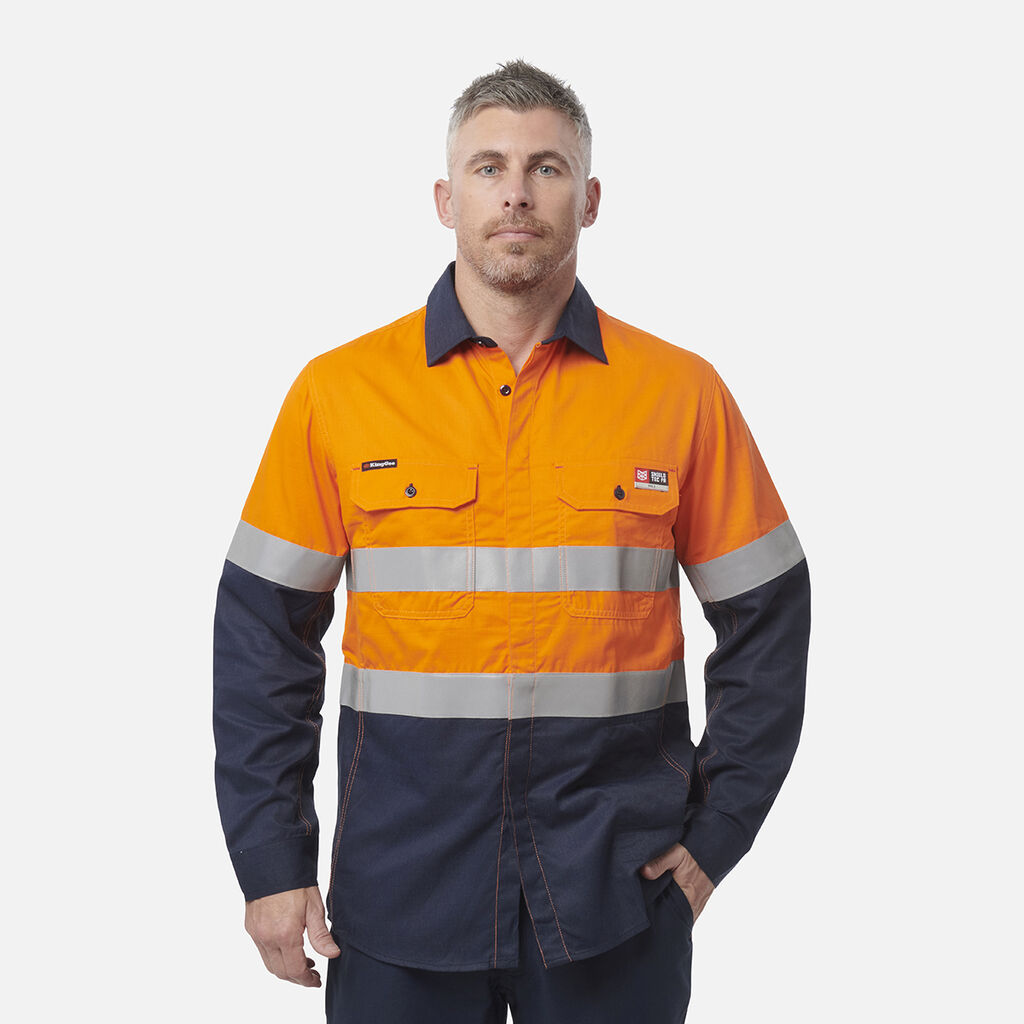 ShieldTec Fr Hi Vis 2 Tone Open Front Taped Shirt PPE2